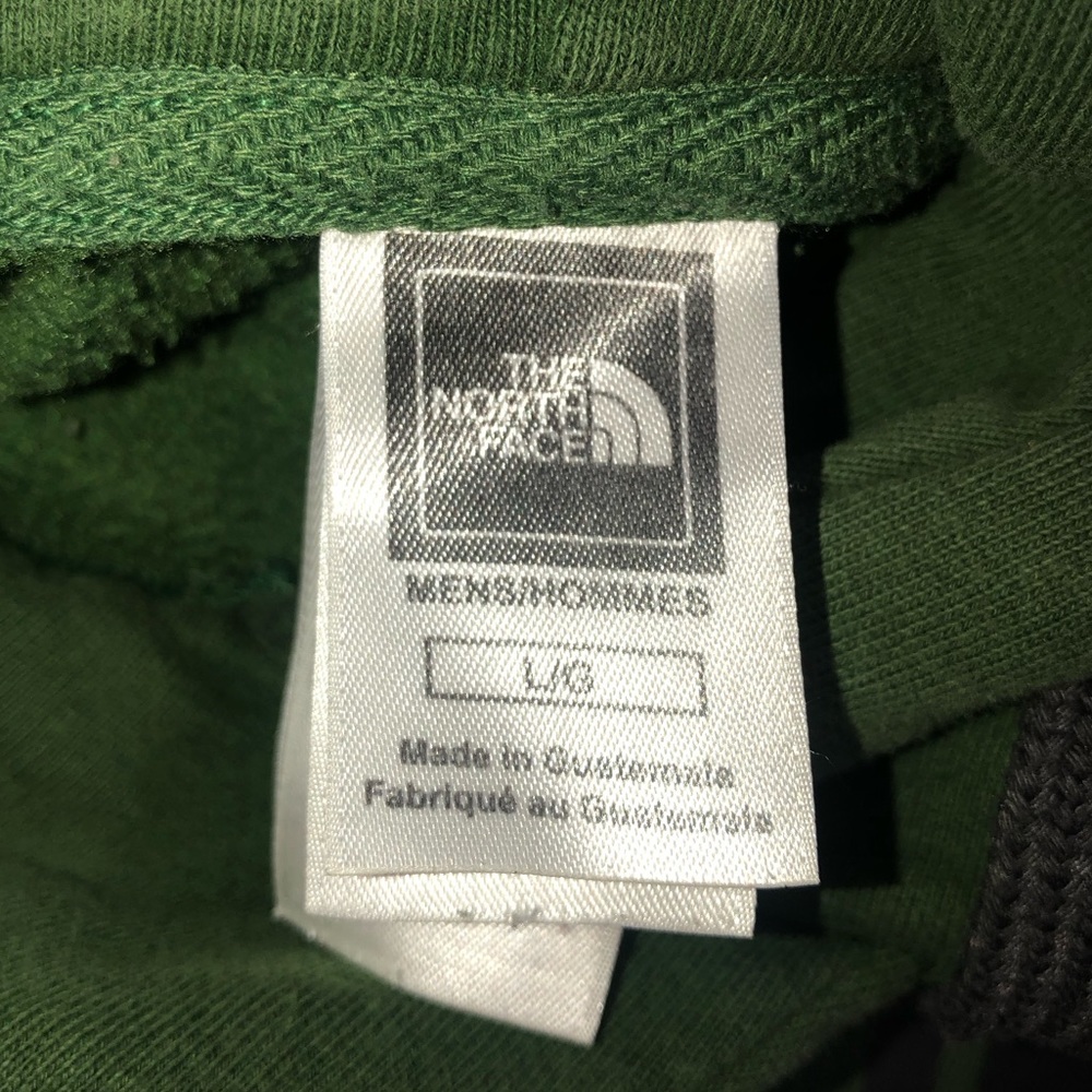 The North Face logo Fleece Hoody Sweatshirt men’s  L Green Half Dome gorp hike - Picture 4 of 11